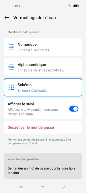 Votre téléphone est maintenant sécurisé par un écran de verrouillage