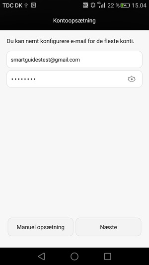Indtast din Gmail eller Hotmail adresse og adgangskode. Vælg Næste