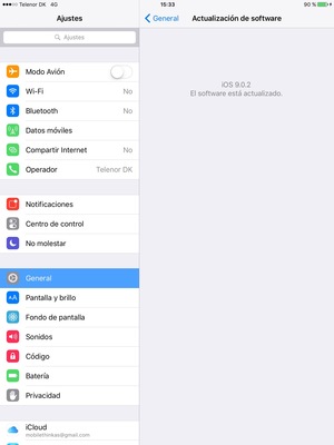 Si su iPad está actualizado, verá la siguiente pantalla