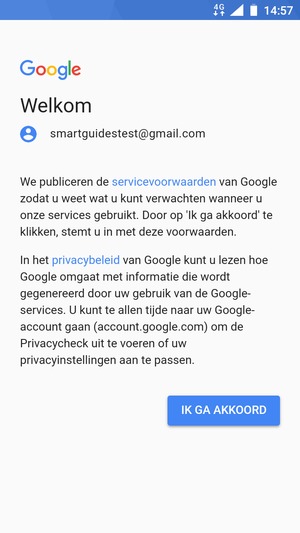 Selecteer IK GA AKKOORD