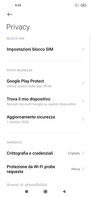 Seleziona Aggiornamento sicurezza
