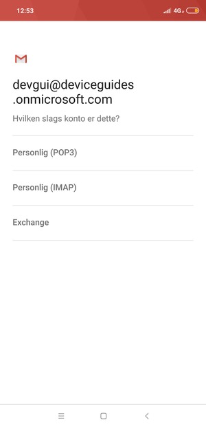 Vælg Exchange