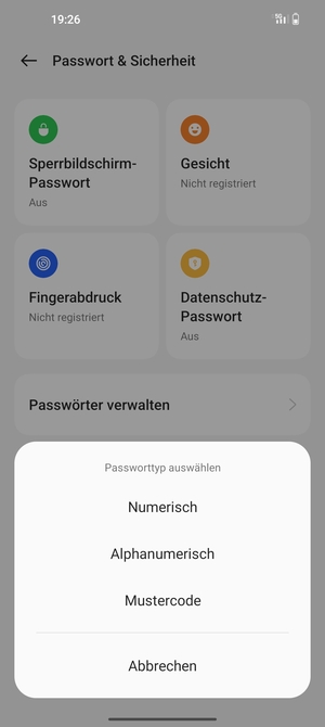 Wählen Sie Mustercode