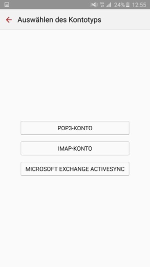 Wählen Sie MICROSOFT EXCHANGE ACTIVESYNC
