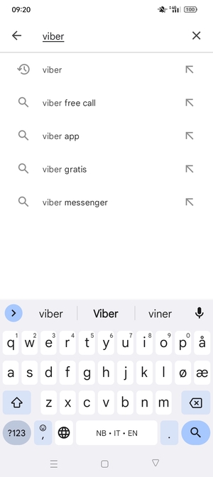 Skriv inn applikasjonsnavnet og velg Søk