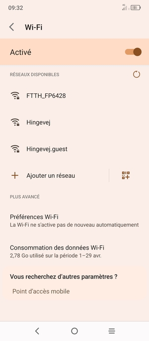 Sélectionnez le réseau sans fil auquel vous souhaitez vous connecter