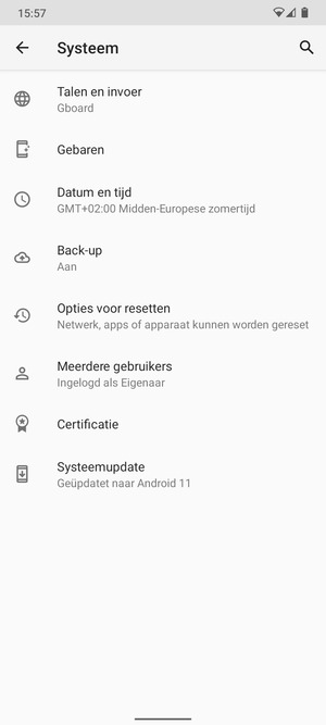 Selecteer Systeemupdate