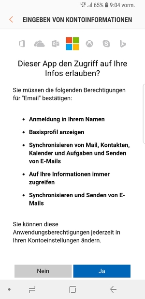 Wählen Sie Ja