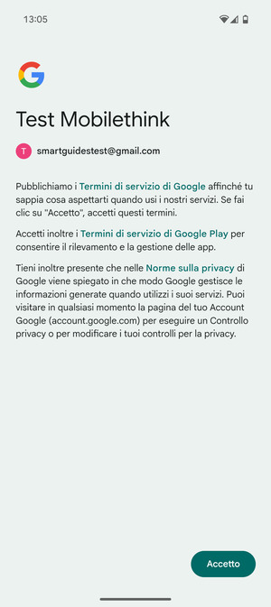 Seleziona Accetto