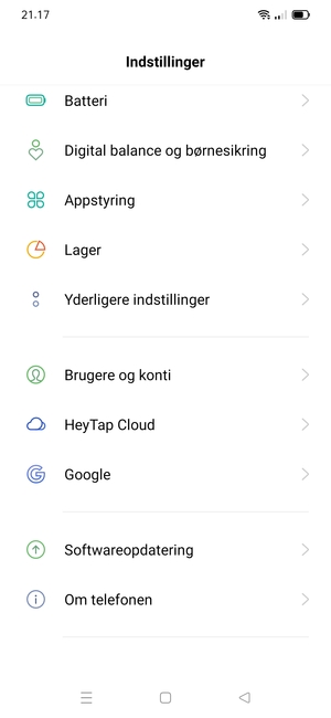 Scroll til og vælg Softwareopdatering