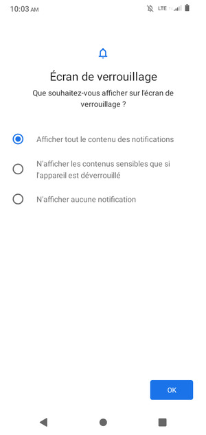 Sélectionnez votre option préférée et sélectionnez OK