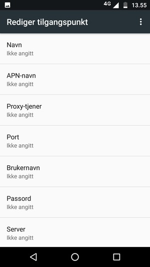Skriv inn internett-informasjon