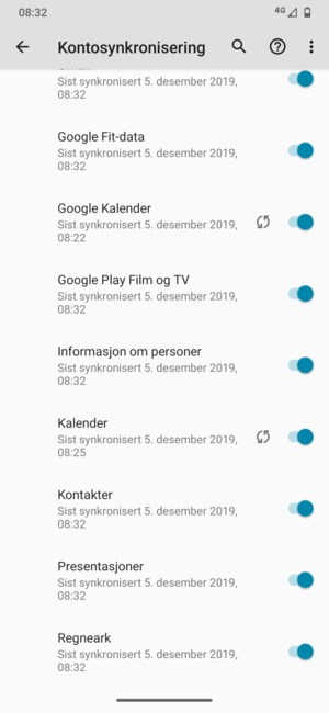 Forsikre deg om at Kontakter er valgt