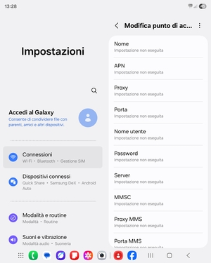 Inserisci informazioni MMS