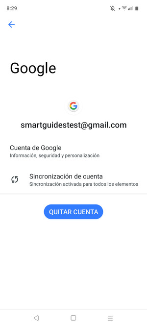 Seleccione Sincronización de cuenta
