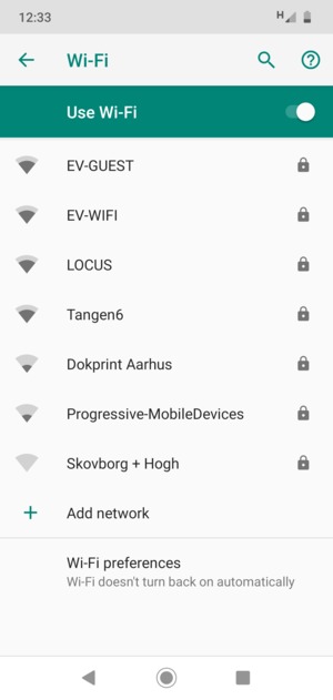 Select the wireless network you want to connect to