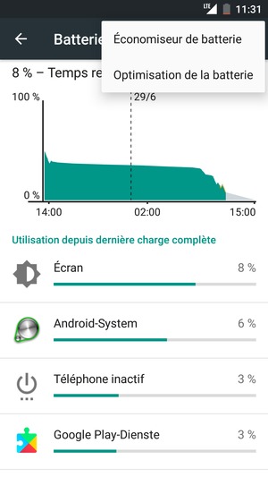 Sélectionnez Économiseur de batterie