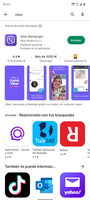 Seleccione la aplicación