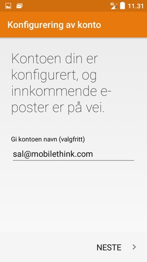 Gi kontoen din et navn og velg NESTE