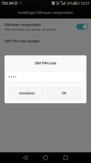 Voer uw Oude SIM PIN-code in en selecteer OK