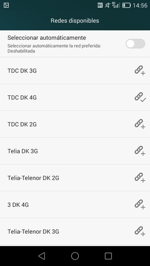 Seleccione un operador de red de la lista