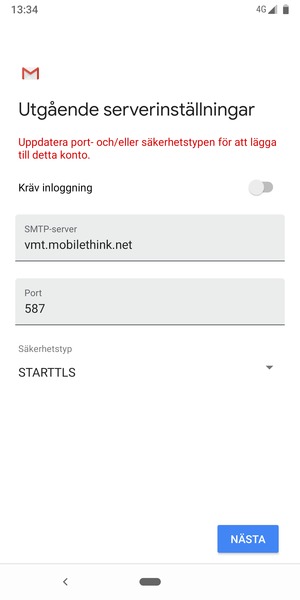 Välj Säkerhetstyp
