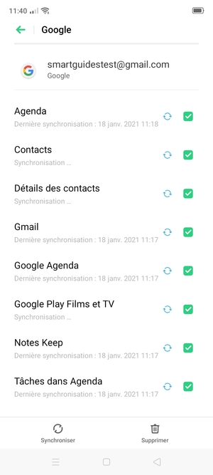 Vos informations seront synchronisées