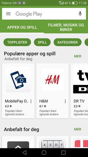 Velg søkefelt