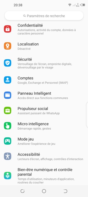Faites défiler et sélectionnez Sécurité