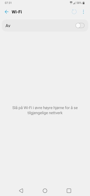 Slå på Wi-Fi