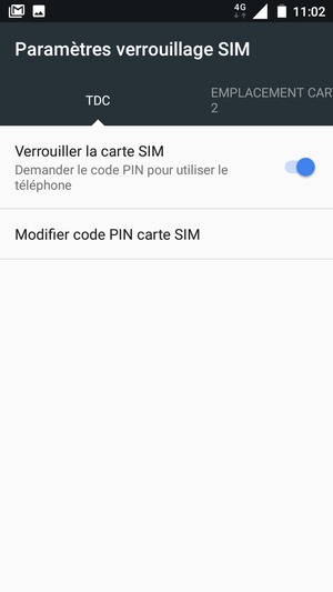 Sélectionnez Public puis Modifier code PIN carte SIM