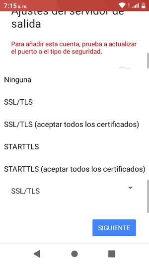 Seleccione Ninguna y SIGUIENTE