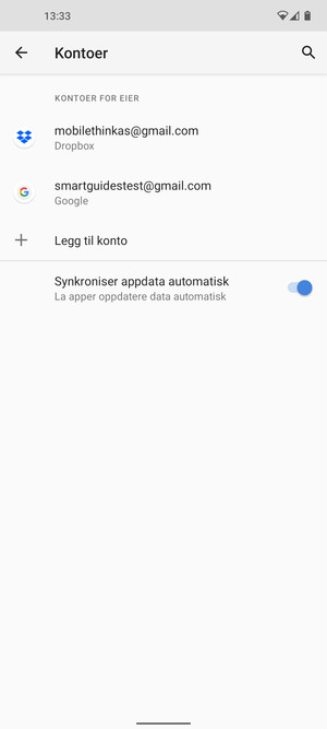 Velg din Google-konto