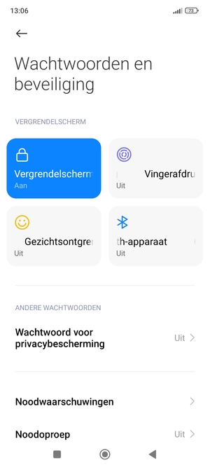 Uw telefoon is nu beveiligd met een schermvergrendeling