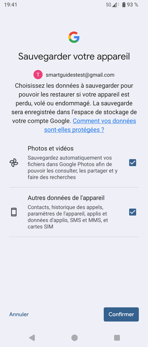 Sélectionnez votre options préférées et sélectionnez Confirmer