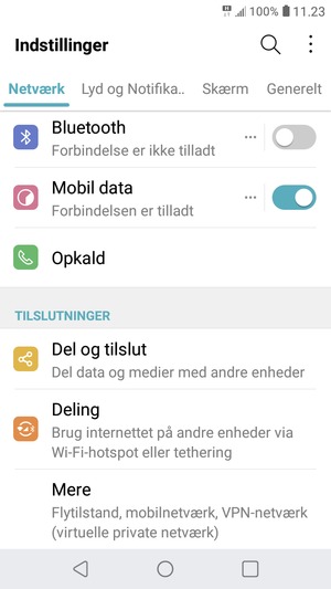 Scroll til og vælg Mere