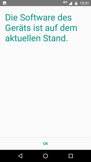 Falls Ihr Handy aktualisiert ist, wählen Sie OK