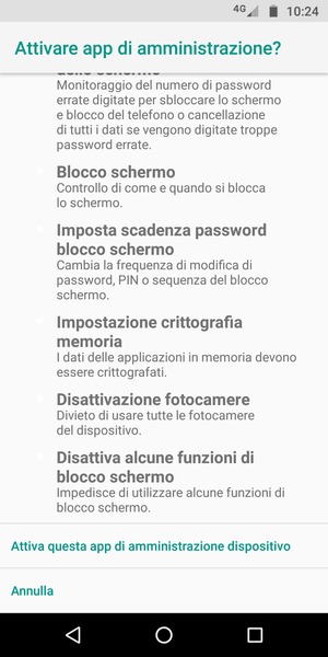 Scorri verso il basso e seleziona Attiva questa app di amministrazione dispositivo