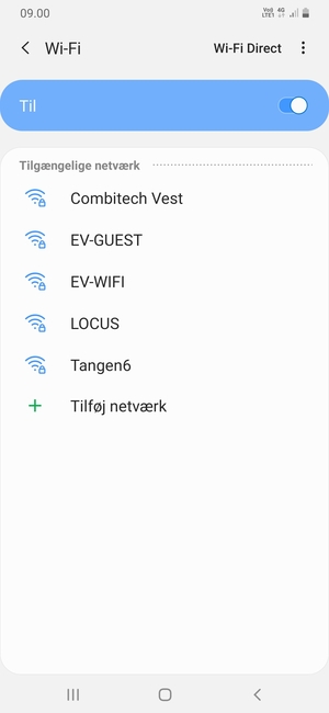 Vælg det trådløse netværk, du ønsker at oprette forbindelse til