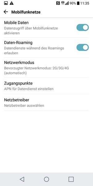 Schalten Sie Daten-Roaming an oder aus