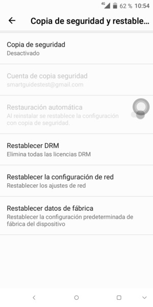 Seleccione Copia de seguridad
