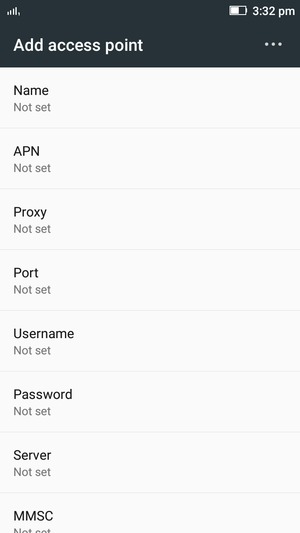 Enter Internet information
