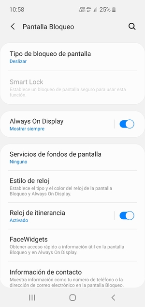 Seleccione Tipo de bloqueo de pantalla