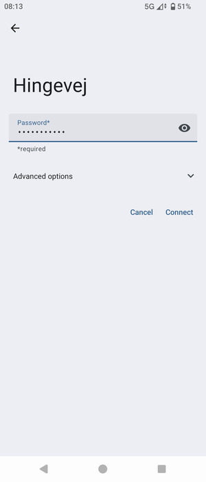 Enter the Wi-Fi password and select Connect