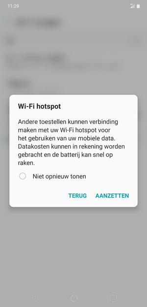 Selecteer AANZETTEN