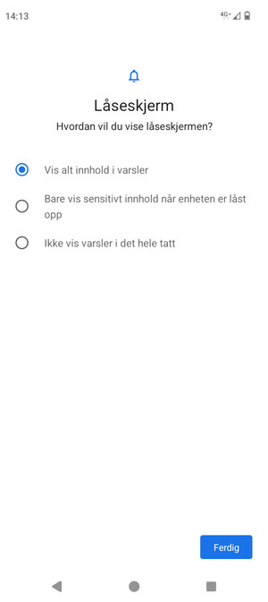 Velg ønsket alternativ og velg Ferdig