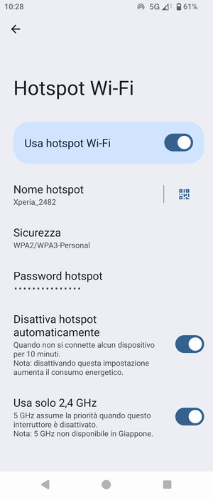 Il telefono è ora pronto per essere usato come modem