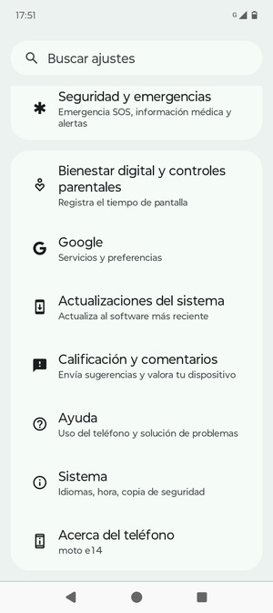 Desplácese y seleccione Actualizaciones del sistema