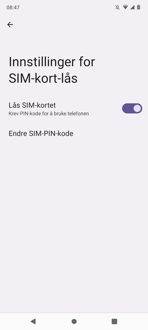 Velg Endre SIM-PIN-kode