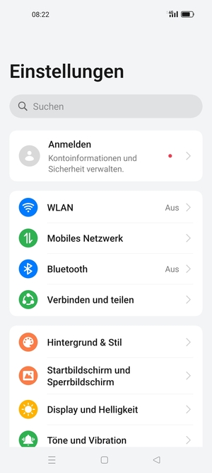 Wählen Sie Mobiles Netzwerk